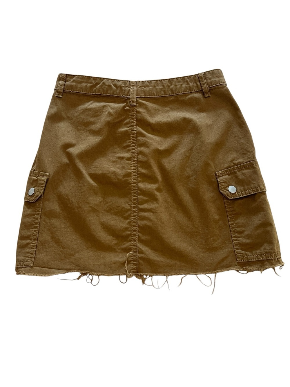 Urban Outfitters 100% Cotton BDG Tan Khaki Utility Cargo Raw Hem Mini Skirt- XS
